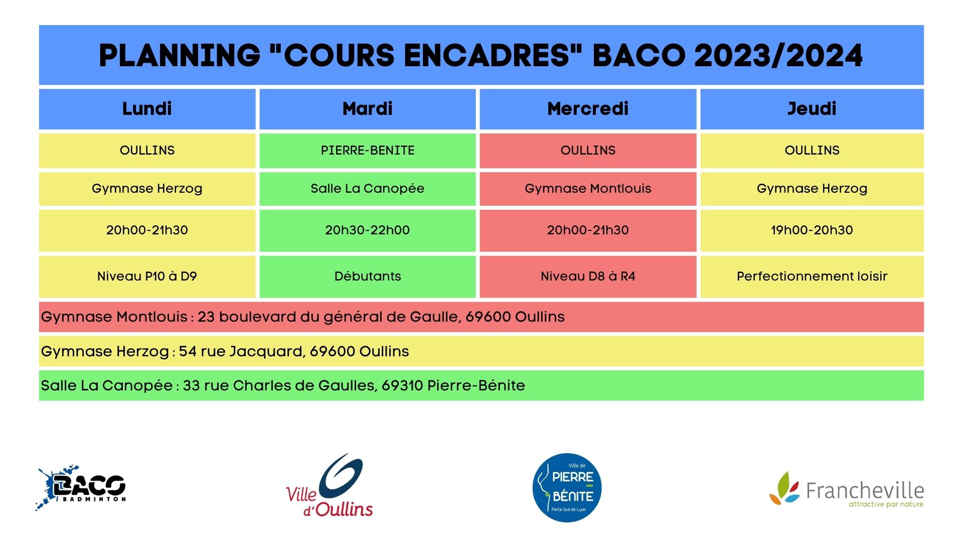 Planning cours encadrés version finale